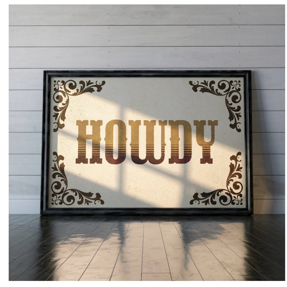 Howdy Wall Print 18x24
